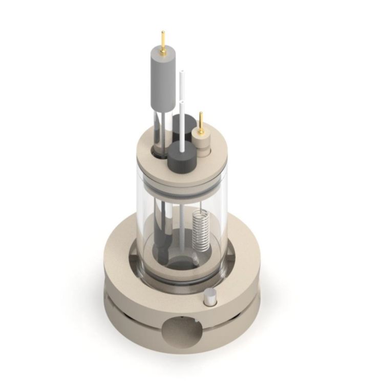 Bottom mount electrochemical cell set up