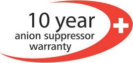 10 year anion suppressor warranty