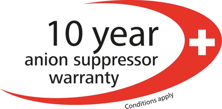 10 year anion suppressor warranty, red, cmyk, english, tif, logo