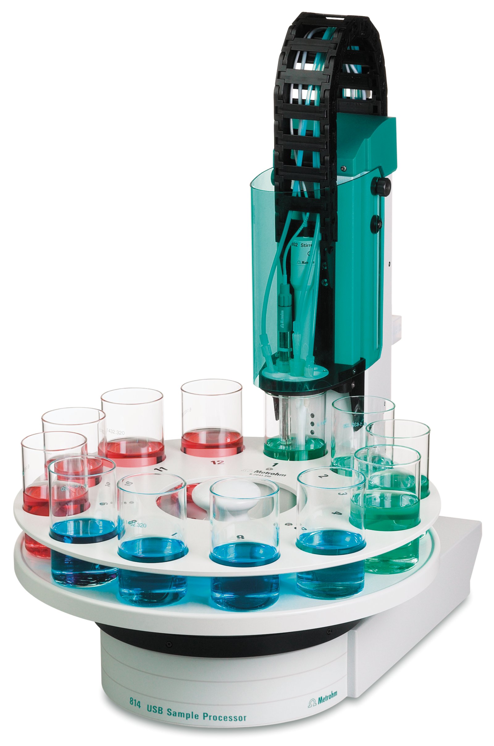 814 USB Sample Processor with 1 lift, 12 beakers (right view)