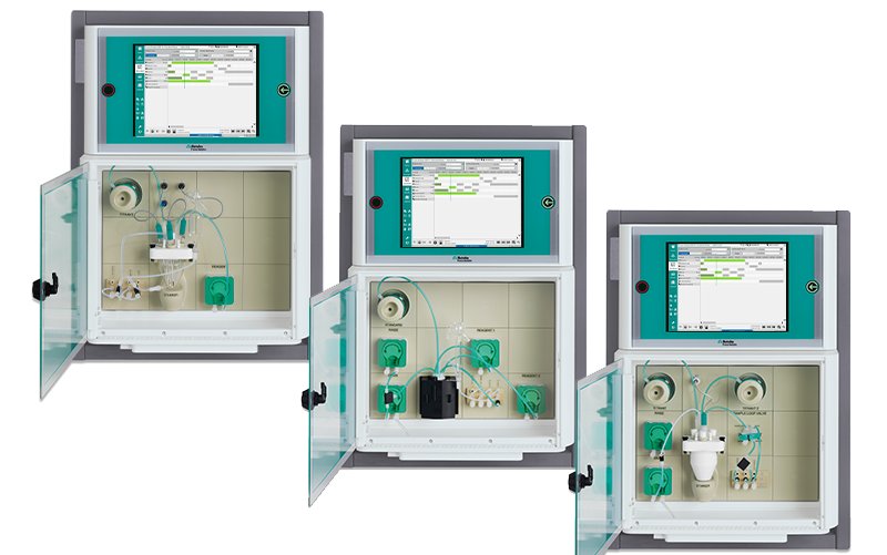 Process analyzer for potentiometric, photometric, and thermometric wet chemical analysis