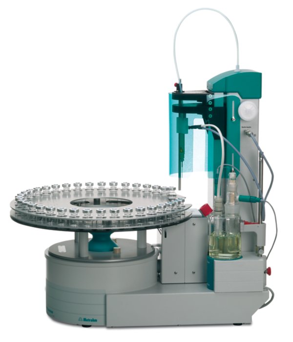 874 USB Oven Sample Processor and coulometric cell (side view)
