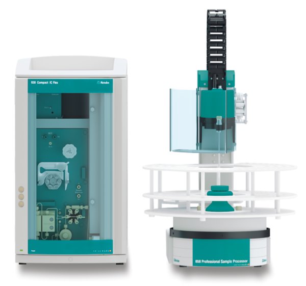 Instrumenteller Aufbau mit einem 930 Compact IC Flex Oven/SeS/PP und einem 858 Professional Sample Processor.