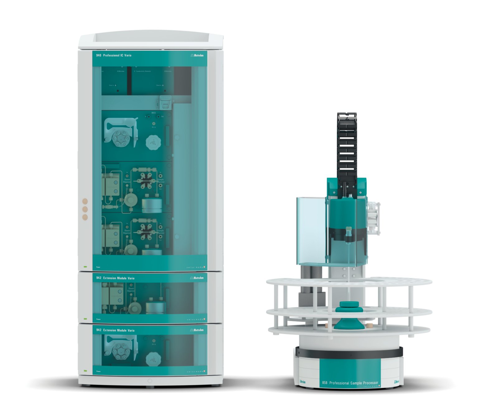 940 Professional IC Vario TWO/SeS/PP with IC Conductivity Detector, 942 Extension Module Vario HPG, 942 Extension Module SES/PP, Liquid Handling Station and 858 Professional Sample Processor (29402500, 28509010, 29420040, 29420500, 28580020, 62841120)