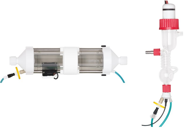 Left: Wet rotating denuder (WRD) for easy gas removal. Right: Steam-Jet Aerosol Collector (SJAC) incorporated in the MARS and 2060 MARGA.