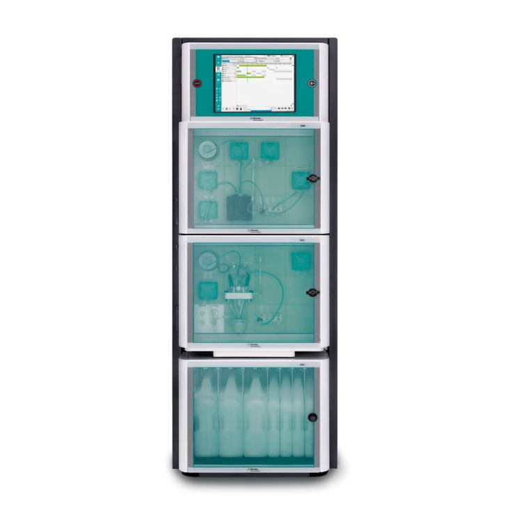 L'analyseur de processus 2060 de Metrohm Process Analytics, configuré pour effectuer des analyses de titrage et des analyses photométriques en ligne.