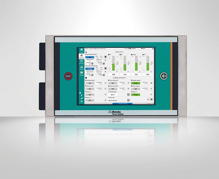 Mars frontaal open door,  2060 HI, Process analyzer systems, Front view, Human interface, Automated analysis, Flexibility, Modularity, Online analysis, Metrohm Process Analytics, 2060 platform, Touch screen, IPC, 2060 software, Process communication protocols, PLC, DCS