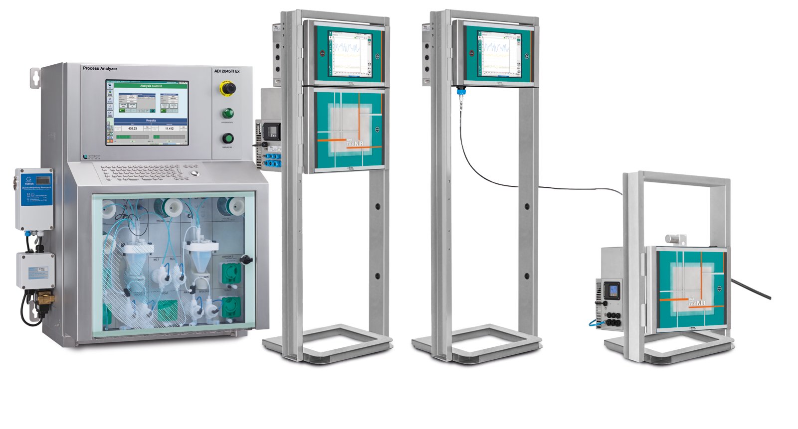 Metrohm Process Analytics, Process analyzer systems, Process NIR, 2060 platform, 2060 NIR cabinet, 2060 the NIR, close up, ATEX, Automated analysis, ADI 2045TI Ex Proof Analyzer, OMNIS spectroscopy, Inline analysis, process environment, explosion