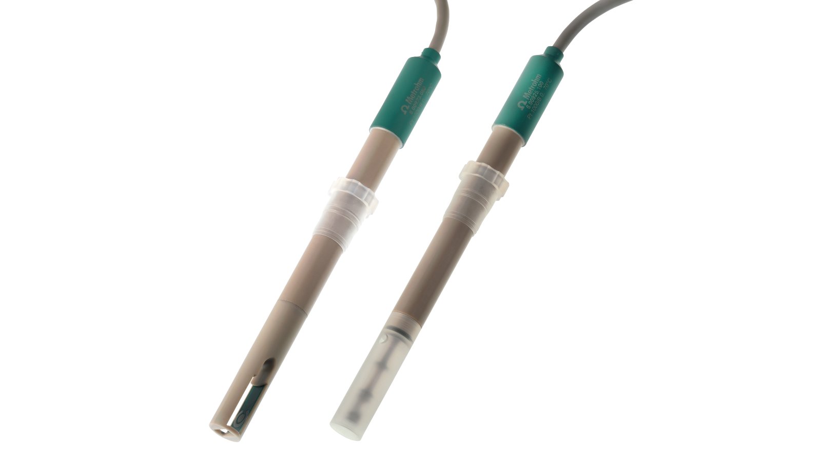 600923080 (left) and 600925100 (right) are optimal sensors for conductivity titrations.