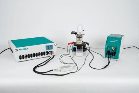 EC Raman, Raman spectroscopy, accessories, lab raman, Electrochemistry, probe holder, Autolab, Potentiostat, Spectroscopy, PGSTAT302N, microscope, i-Raman Plus