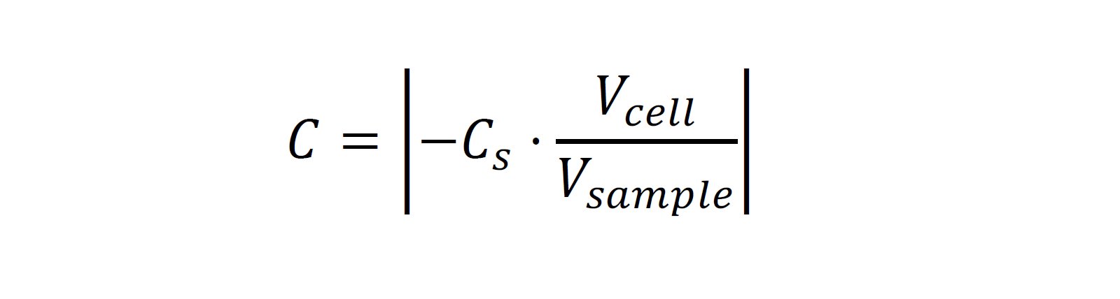 calculation of concentration C (μg/L)