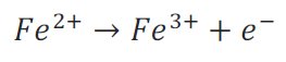 Oxidation of Fe2+ ions to Fe3+