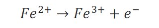 Oxidation of Fe2+ ions to Fe3+