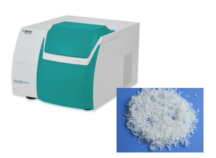 Se utilizó el analizador de sólidos DS2500 para recopilar los espectros del polímero de PVA.