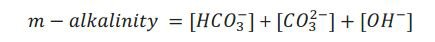 Overall reaction of m-alkalinity. 