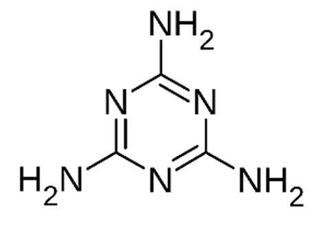 Estructura rica en nitrógeno de la melamina.