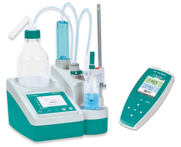 Eco Titrator and a 913 pH Meter with a maintenance-free Ecotrode Gel with NTC.