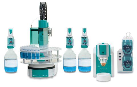 884 Professional VA fully automated: 884 Professional VA with 858 Professional Sample Processor, three Dosinos, and 843 Pump Station