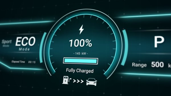 Interface de status de carregamento da bateria em veículo elétrico
