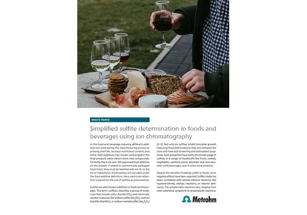 Simplified sulfite determination in foods and beverages using ion chromatography