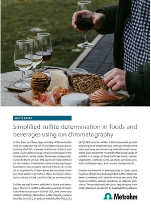 Simplified sulfite determination in foods and beverages using ion chromatography
