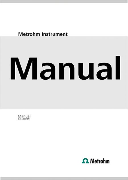 Instructions for Use 861 Advanced Compact IC, english | Metrohm
