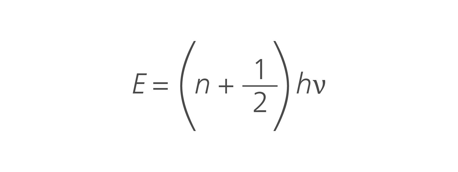 The harmonic oscillator model, developed within the framework of quantum mechanics, explains the vibrational energy of molecules or functional groups using this formula.