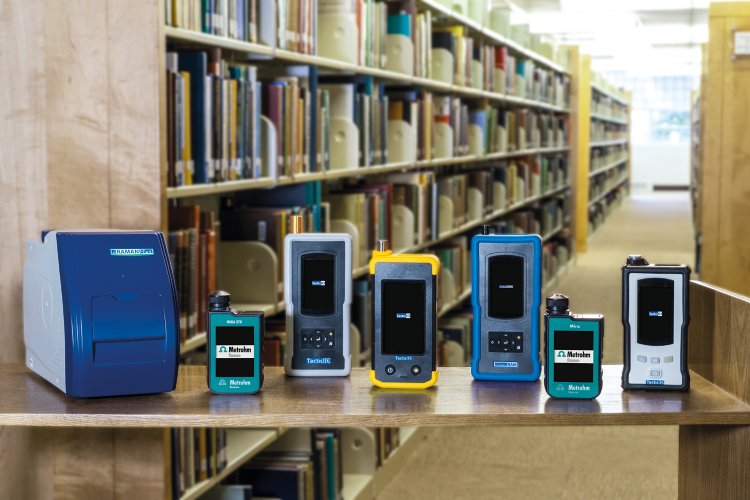 Metrohm offers benchtop, handheld, and process (not pictured) Raman spectrometers.