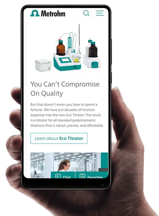 New Metrohm website: Responsive screen