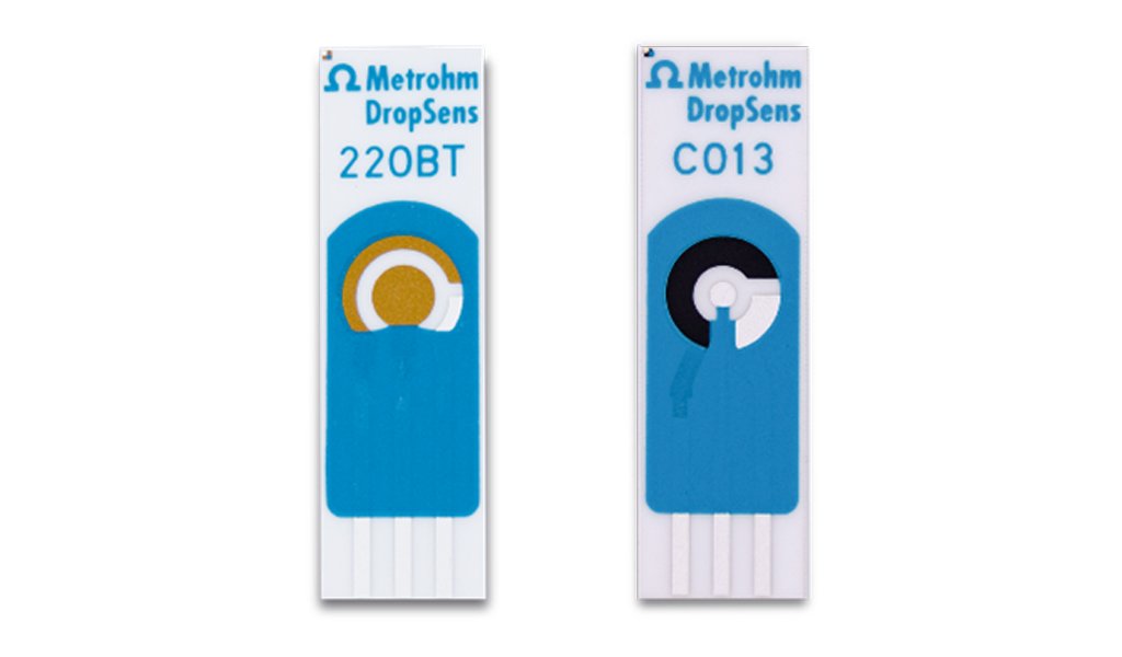 Metrohm DropSens offers a selection of screen-printed electrodes (220BT and C013 shown here) for various SERS applications.