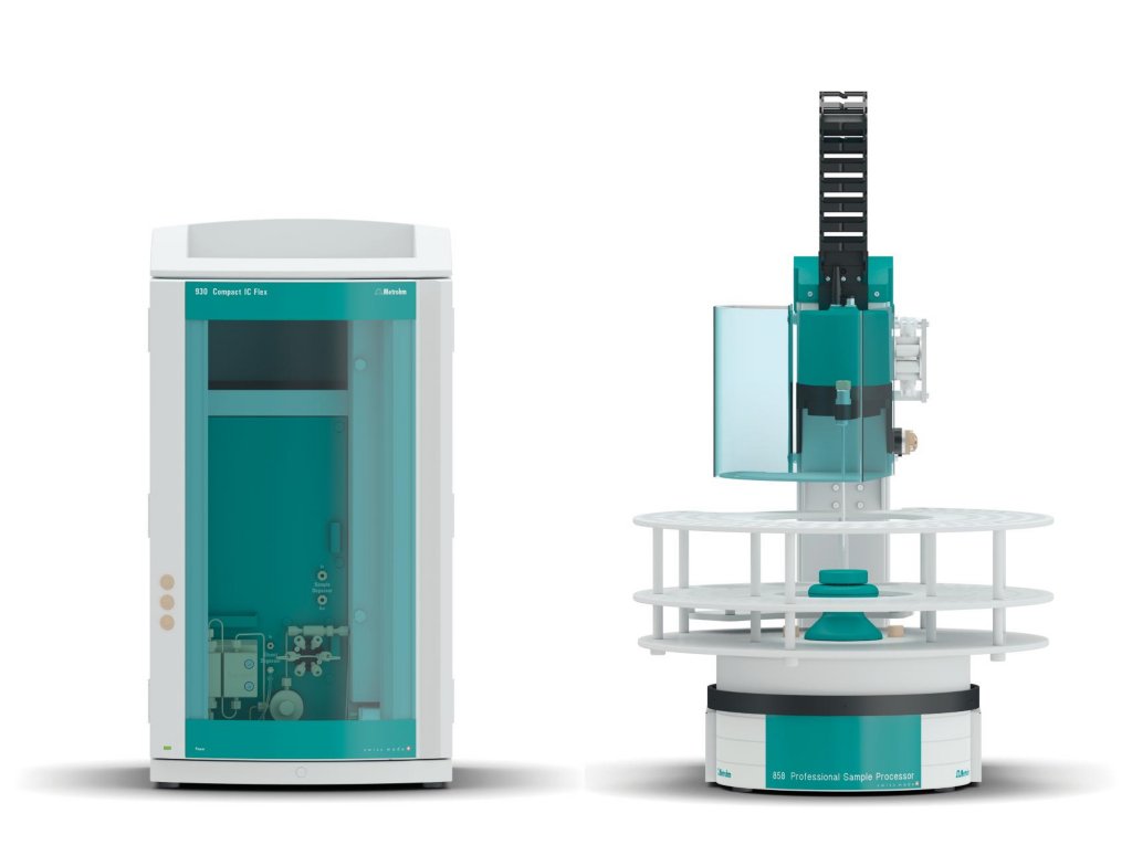 Instrumentelle Ausstattung mit einem 930 Compact IC Flex Oven/Deg und einem 858 Professional Sample Processor.