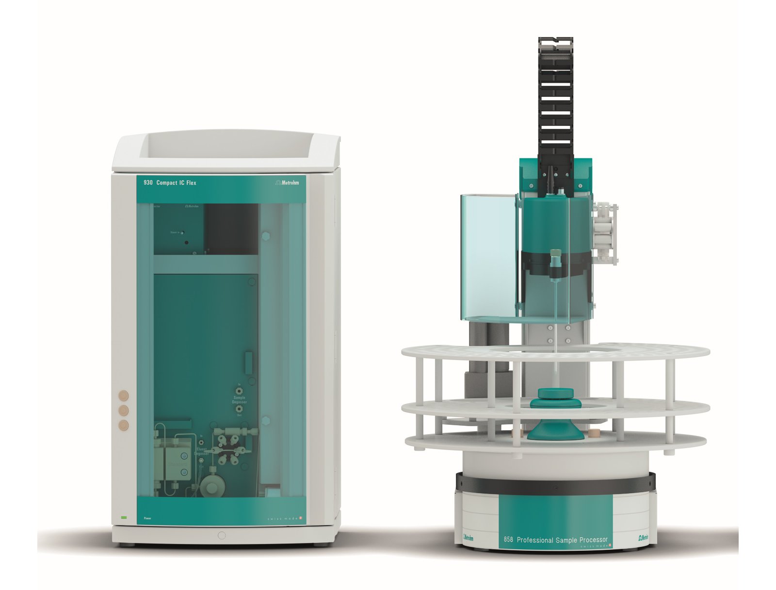 nstrumental setup including a miniaturized 930  Compact IC Flex Oven/Deg/MB and an 858 Professional Sample  Processor. 