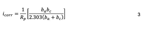 Calculation corrosion current i corr, for small overpotentials