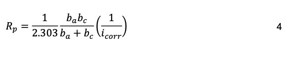 Calculation polarization resistance, for small overpotentials