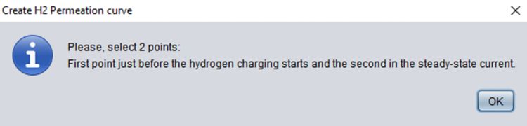  Select two points in the charging transient to apply the  fitting analysis