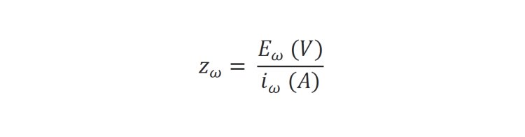 Calculation impedance of the system Zω 