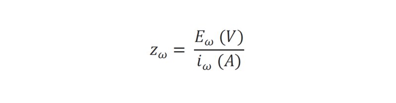 Calculation impedance of the system Zω 