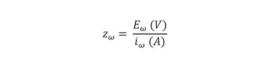 Calculation impedance of the system Zω 