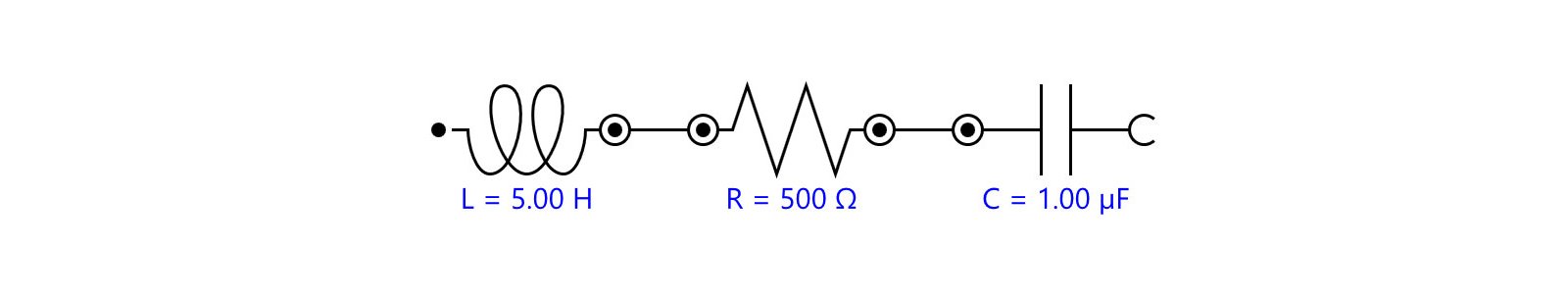 Equivalent circuit diagram for an RCL circuit. 