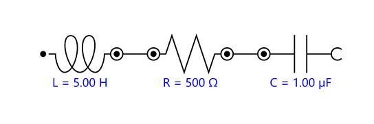 Equivalent circuit diagram for an RCL circuit. 