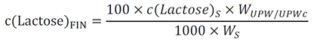 Lactose content calculation