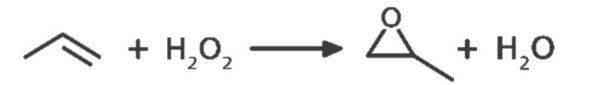  Overall reaction for the epoxidation of propylene with  hydrogen peroxide (HP-PO). 
