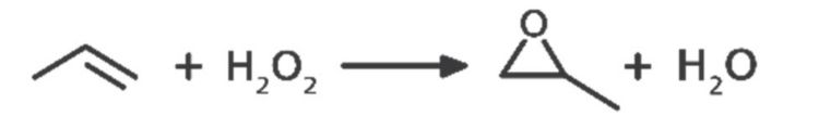  Overall reaction for the epoxidation of propylene with  hydrogen peroxide (HP-PO). 