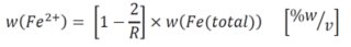 calculation concentration of Fe(II) 