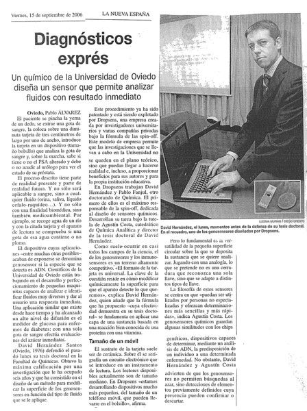 News paper article about Metrohm DropSens