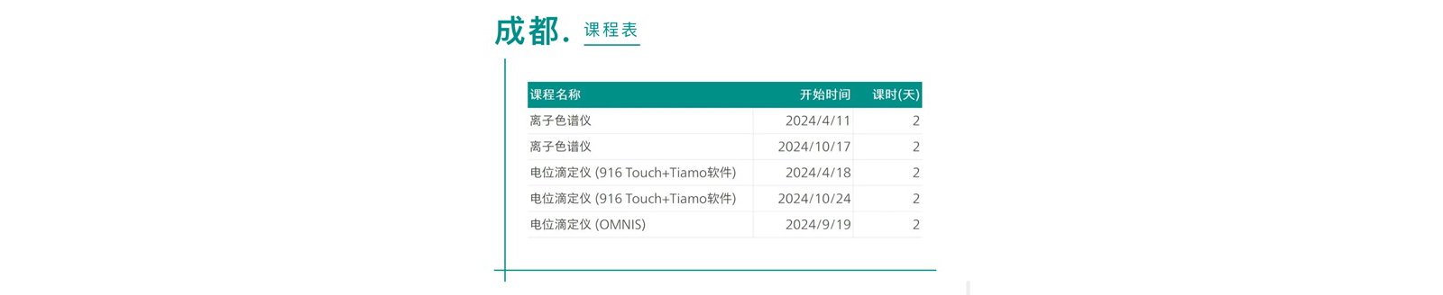 成都.  课程表