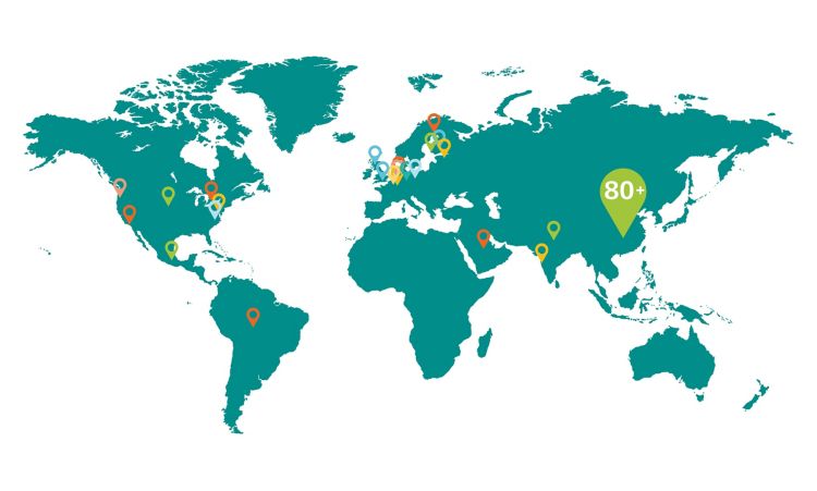 globe with locations of 2060 MARGA