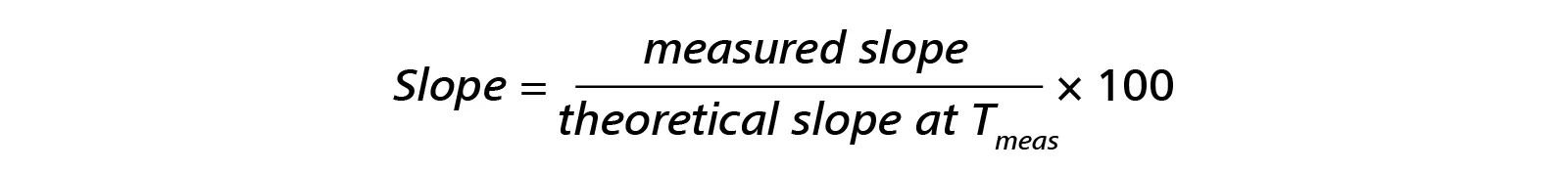 Equation used to determine the calibration slope