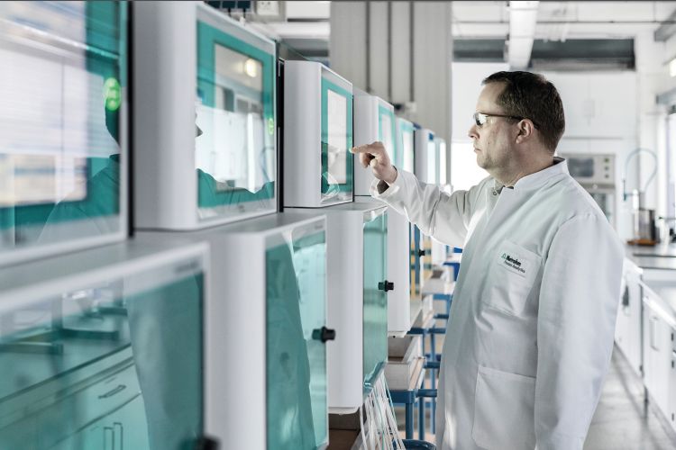 Man checking the process analyzers, security, process analysis