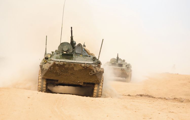 Tanks on sand